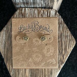 LUCKY BRAND Sterling Silver Post Brass Peace Bohemian Stud EARRINGS ...Color: B